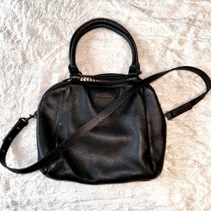 Status Anxiety Force of Being Pebbled Leather Crossbody with shoulder straps